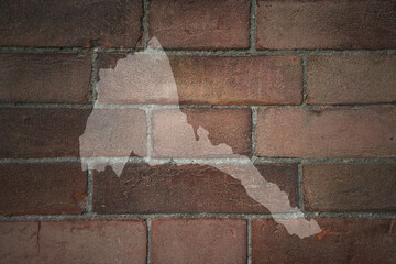 map of eritrea on a old brick wall