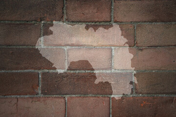 map of guinea on a old brick wall