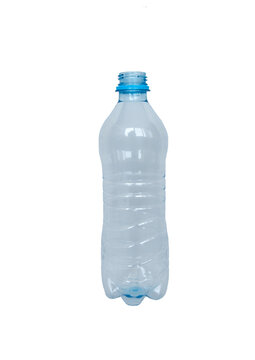 Empty transparent plastic bottle, on a light background
