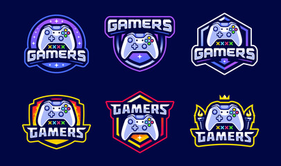 Game controller esport logo set