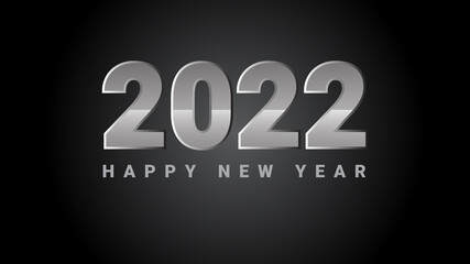 Happy New Year 2022 poster concept logo design. 2022 typography logo template for season celebration and decoration