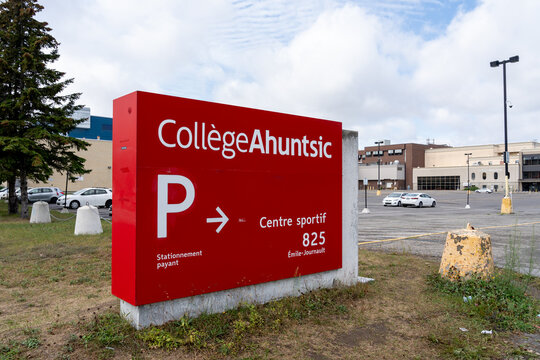 
Montreal, QC, Canada - September 6, 2021: Ahuntsic College in Montreal, QC, Canada. Coll&egrave;ge Ahuntsic is a Francophone public college situated in the Ahuntsic-Cartierville. 
