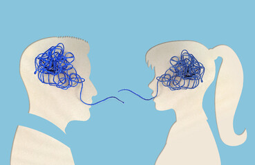 man woman communication, talking