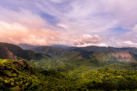 sunset over the mountains