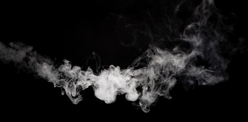 Abstract smoke on a dark background . Isolated .