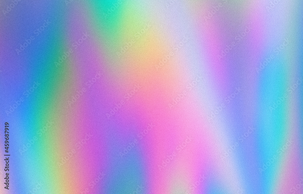 Poster Abstract pastel holographic blurred grainy gradient background texture. Colorful digital grain soft noise effect pattern. Lo-fi multicolor vintage retro design.