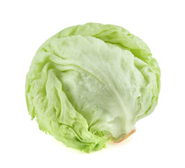 Obraz premium Green Iceberg lettuce on white background