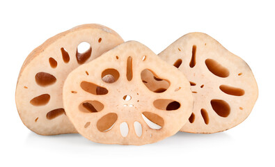 Lotus root isolated on white background