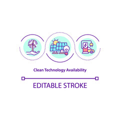 Clean technology availability concept icon. Achieving energy efficiency abstract idea thin line illustration. Natural resources conservation. Vector isolated outline color drawing. Editable stroke