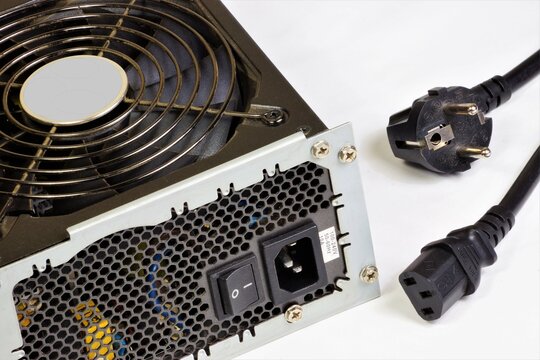 The computer's power supply and network cable. For supplying the computer nodes with DC electricity, converting the mains voltage to the required values.