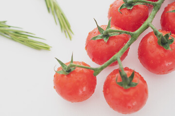 macro photography of red cherry tomatoes
