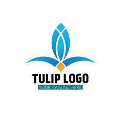 Vector logo on which an abstract image of a tulip flower.