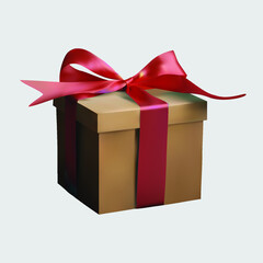 Gift box present realistic 3d vector isolated on transparent white background, christmas, new year valentines day surprise box graphic clip art element for design projects, greeting cards and posters