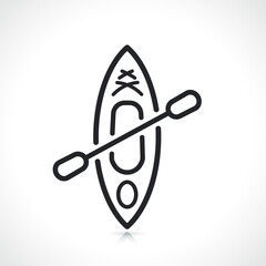 kayak canoe thin line icon
