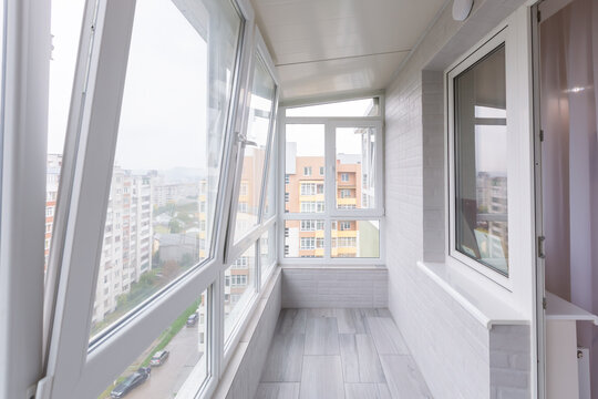 Interior photo of an empty balcony in an apartment