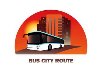 Logo Bus city route isolated © valentinash