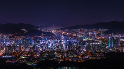 Busan night view from Hwangnyeong Mountain (황령산에서 바라본 부산 야경)