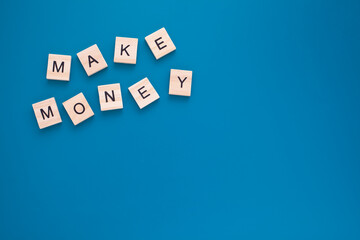 Wooden letters Make money