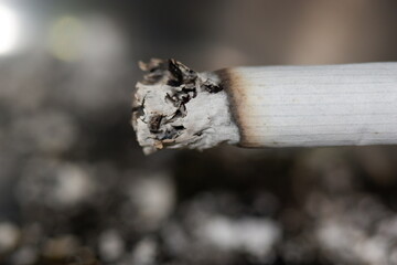 a cigarette burned by a smoker