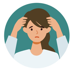 Woman cartoon character. People face profiles avatars and icons. Close up image of confused Woman.