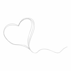 Heart on a white background in one continuous line.