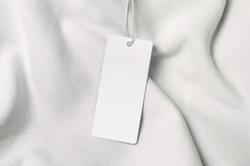 Label and Tag on white cotton hoodie mockup for design