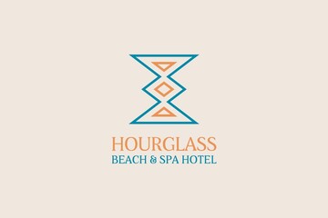 Abstract Hourglass Logo. time is a money concept.With warm color tones.Suitable for corporate brand identity,etc.Templates,icon,vector stock designs.