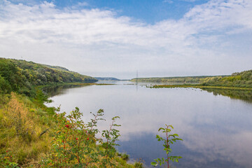 Fototapeta na wymiar Landscape with the Oka River in autumn
