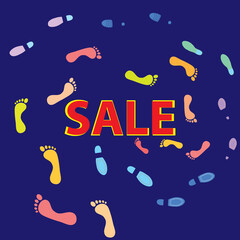 Sale footprint darkblue, black friday, shoe sale, go go sale