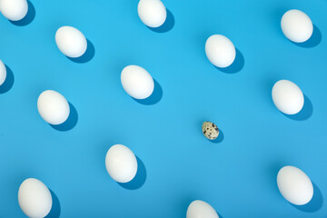 broken egg pattern on blue background