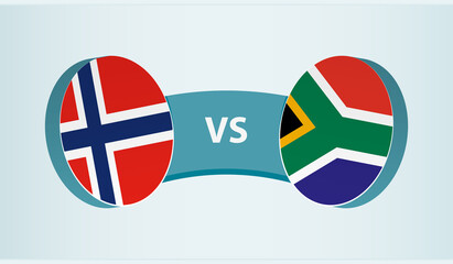 Norway versus South Africa, team sports competition concept.