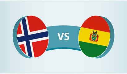 Norway versus Bolivia, team sports competition concept.