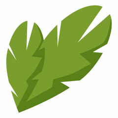 two green leaves. vector flower image
