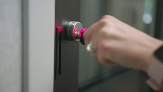 Access Denied to Woman Trying To Enter Room Cyber Security Locked Out Electronic