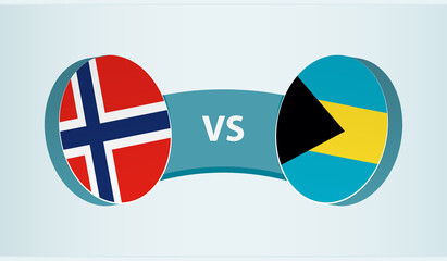 Norway versus The Bahamas, team sports competition concept.