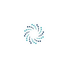 Abstract vector circle logotype unusual isolated chem logo Virus icon sun