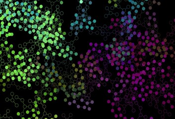 Dark Pink, Green vector texture with artificial intelligence concept.