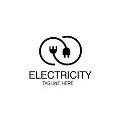 electricity logo illustration lines circle design template