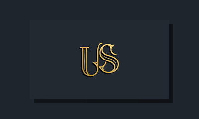 Minimal Inline style Initial US logo.