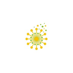 Abstract vector circle logotype unusual isolated chem logo Virus icon sun