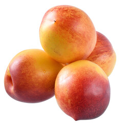 Ripe nectarines close-up isolated