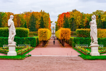 Catherine park in autumn, Tsarskoe Selo (Pushkin), Saint Petersburg, Russia