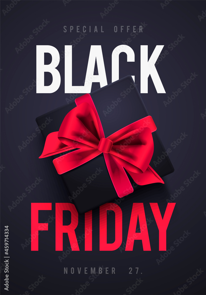 Wall mural Vector Illustration Black Friday Offer With Present