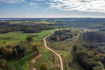 Fototapeta na wymiar Autumn landscape in countryside of Latvia.