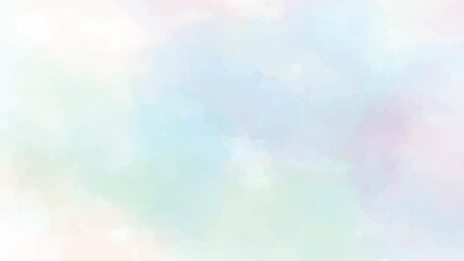 Watercolor painted four pastel color cloud and sky background with a pastel color