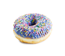 Donut with sprinkles isolated on white background