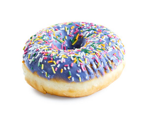 Fresh tasty donut isolated on white background