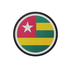 Fototapeta premium 3D illustration flag of Togo. Togo flag isolated on white background.