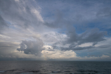 Rainstorm on the horizon of the Atlantic