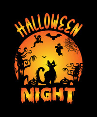 Halloween night t shirt design for halloween day,halloween t shirt design